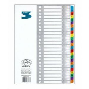 Przekładki Tres A4 kolorowe laminowane A-Z